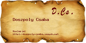 Doszpoly Csaba névjegykártya