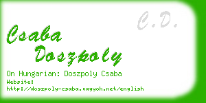 csaba doszpoly business card